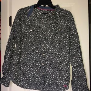Talbots Heart Long Sleeve Button Down Shirt
